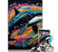 Colorful Blue Whale Jigsaw Puzzles for Adults 1000 Piece Puzzle,Challenging To Complete But Fun And Humorous Educational Game for Birthday 38x26cm