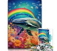 Colorful Blue Whale Jigsaw Puzzles for Teenagers 1000 Jigsaws,Educational Games Wall Decoration Unique Birthday And Xmas Gifts 50x75cm