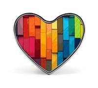 Colorful Board Heart Shape Lapel Pin Personalized Pinback Button Badges Retro Punk Button Pin Kawaii Heart Badges for Men Women Clothes Bags Hats & Gift