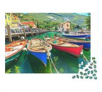Colorful Boats Italian Harbor, 1000 Piece Paper Jigsaw, 70x50cm/1000pcs