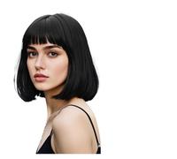 Colorful Bob Synthetic Wig - Rainbow Hairstyle With Cozy Bangs For Party, Halloween & Cosplay(75-752-black)