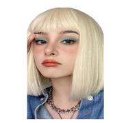 Colorful Bob Synthetic Wig - Rainbow Hairstyle With Cozy Bangs For Party, Halloween & Cosplay(75-752-golden)