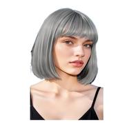 Colorful Bob Synthetic Wig - Rainbow Hairstyle With Cozy Bangs For Party, Halloween & Cosplay(75-752- gray)