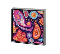 Colorful Bohemian Flower Button Pins Square Badge Personalized Button Brooch Lapel Pins for Women Men Gifts