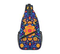 Colorful Bohemian Flower Pattern Sling Bag Trendy Cross Body Bag Anti Theft Sling Backpack For Shopping Men Women