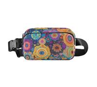 Colorful Boho Circles Trendy Waist Bag Fanny Pack for Women Men Teenagers Waterproof Zipper Fanny Pack Sling Bag with Adjustable Strap for Shopping Sports Work