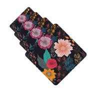 Colorful Boho Floral Car Air Freshener Cards Set of 4 Pieces Long Lasting Hanging Scented Cards for Bedroom Wardrobe Car Aromatherapy Tablets for Men Women Rearview Mirror Pendant