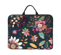 Colorful Boho Floral Print 14in Laptop Case Notebook Cover For School Office Travel Portable Computer Bag