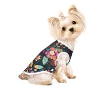 Colorful Boho Floral Print Pet T-Shirt, Sleeveless Pullover Vest For Small Puppy Kitten Indoor Outdoor Wear