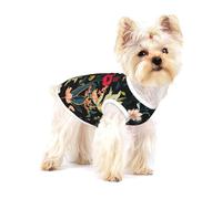 Colorful Boho Floral Print Small Dog Clothes Pet Vest, Soft Cotton Sleeveless T-Shirts Breathable Pet Tank Top Apparel For Puppies And Cats
