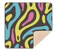 Colorful Boho Floral Soft Padded Baby Playmat for Floor Non-Toxic Activity Gym Mat for Babies Infants Toddlers, 50'' x 50''