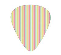 Colorful Bold Lines Guitar Picks Picks 12 Pack with Thin Box,Teal Colorful Bold Lines in Vertical Order Cheerful Summer,Special Guitar Plectrums Gift Set for Guitarist