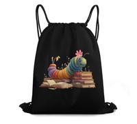 Colorful Book Caterpillar Casual Drawstring Bags Light Sackpack