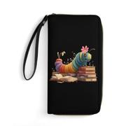 Colorful Book Caterpillar Long Wristlet Wallet Card Holder Purse