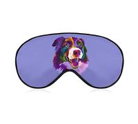 Colorful Border Collie Dog Sleep Eye Mask Soft Sleep Cover Blindfold Sleeping Mask Cover for Sleep Travel