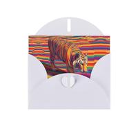 Colorful Bored Tiger White Patterns greeting card 6x4 inches with envelope, covering birthdays, weddings and other occasions