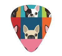 Colorful Boston Terrier Print,12 Pcs Guitar Pick,3 Different Thickness Plectrums for Acoustic Guitar Bass Ukulele (0.46mm 0.96mm 0.71mm)