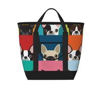 Colorful Boston Terrier Print,Lunch Bags Large Capacity Insulated Tote Bag For Women Men Work Picnic Travel