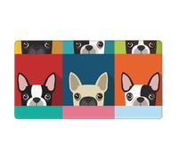 Colorful Boston Terrier Print,Mouse Pad Large Desk Pad Computer Keyboard Mouse Mat with Non Slip Rubber Base 40 x 70 cm