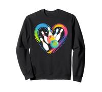 Colorful Bowling Heart Ball and Pins Love Design for Bowlers Sweatshirt