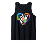 Colorful Bowling Heart Ball and Pins Love Design for Bowlers Tank Top