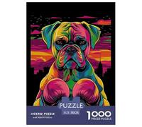 Colorful Boxer Dog 1000 Puzzles Adults Puzzle Kids Age Gifts Puzzle Game Difficult Impossible Decompression 38x26cm/1000pcs