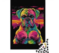 Colorful Boxer Dog Jigsaw Puzzles for Adults Interesting Puzzles 1000 Piece Educational Games for Adults Gifts 70x50cm/1000pcs