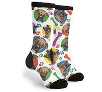 Colorful Boxer Dogs Men Women Warmer Sock Casual Walking Socks Thick Athletic Crew Sock For Climbing Trekking Sports