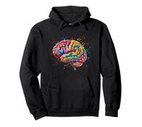 Colorful Brain Anatomy Abstract Art for Science Lovers Pullover Hoodie