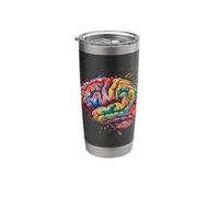 Colorful Brain Anatomy Abstract Art for Science Lovers Stainless Steel Insulated Tumbler