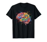 Colorful Brain Anatomy Abstract Art for Science Lovers T-Shirt