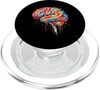 Colorful Brain Anatomy Abstract Drip Art PopSockets PopGrip for MagSafe