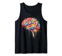 Colorful Brain Anatomy Abstract Drip Art Tank Top