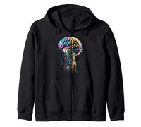 Colorful Brain Anatomy Abstract Flow Art Zip Hoodie