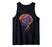 Colorful Brain Anatomy Abstract Fluid Art Tank Top