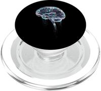 Colorful Brain Anatomy Abstract Light Line Art PopSockets PopGrip for MagSafe