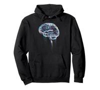 Colorful Brain Anatomy Abstract Light Line Art Pullover Hoodie