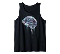 Colorful Brain Anatomy Abstract Light Line Art Tank Top