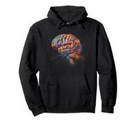 Colorful Brain Anatomy Abstract Paint Burst Art Pullover Hoodie