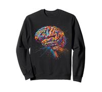 Colorful Brain Anatomy Abstract Paint Burst Art Sweatshirt