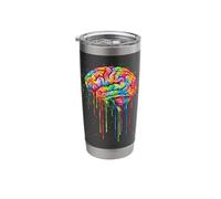 Colorful Brain Anatomy Abstract Splash Art Stainless Steel Insulated Tumbler