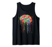 Colorful Brain Anatomy Abstract Splash Art Tank Top