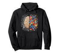 Colorful Brain Neuroscience Left and Right Thinking Pullover Hoodie