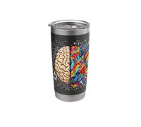 Colorful Brain Neuroscience Left and Right Thinking Stainless Steel Insulated Tumbler