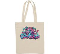 Colorful Brain with Arrows Graffiti Natural Cotton Tote Bag White