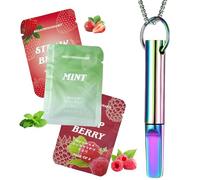 Colorful Breathing Necklace with Resistance Include 3 Flavoured Filters Stainless Steel Anxiety Relief for Meditation & Travel