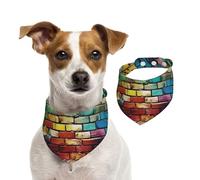 Colorful Brick Dog Bandanas,Summer Bandanas for Dogs Washable Adjustable Dog Triangle Scarf Bibs Cute Pet Bibs for Medium Large Dogs Puppy and Cats Medium