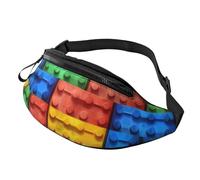 Colorful Brick Fanny Pack for Men Women, Waterproof Sports Waist Bag Fashion Belt Bag Crossbody Bags Hip Bum Bag with Adjustable Strap Large Sling Bag Purse for Travel Hiking