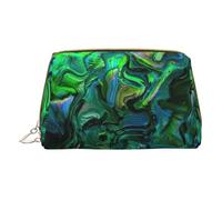 Colorful Brick Print Cosmetic Bags,Leather Makeup Bag Small For Purse,Cosmetic Pouch,Toiletry Clutch For Women Travel, Abalone Nacre, One Size