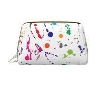 Colorful Brick Print Cosmetic Bags,Leather Makeup Bag Small For Purse,Cosmetic Pouch,Toiletry Clutch For Women Travel, Abstract Paint Splashes, One Size